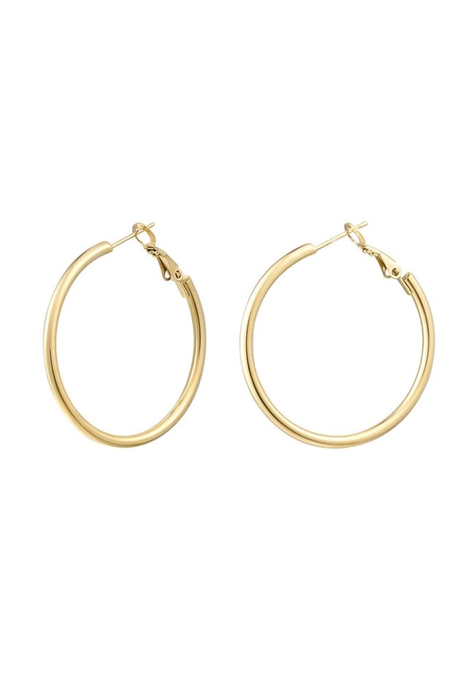 Oorbellen basic - cirkel medium - goud