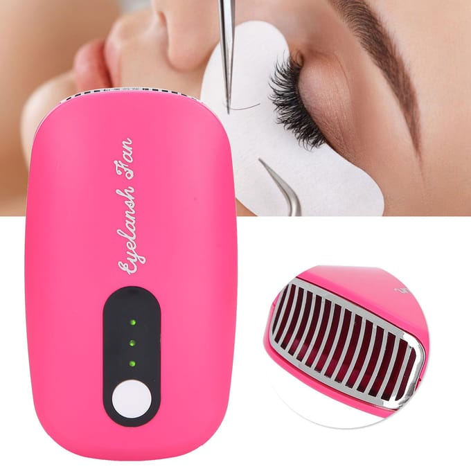 Mini ventilateur sèche-cils rechargeable par USB pour greffe de cils, extension de colle, ventilateur de séchage, rose rouge blanc