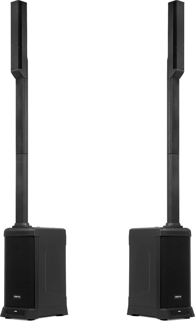 Vonyx VX820 actieve kolom luidsprekerset - Speakers met Bluetooth en draadloze Stereo Pairing - 800W