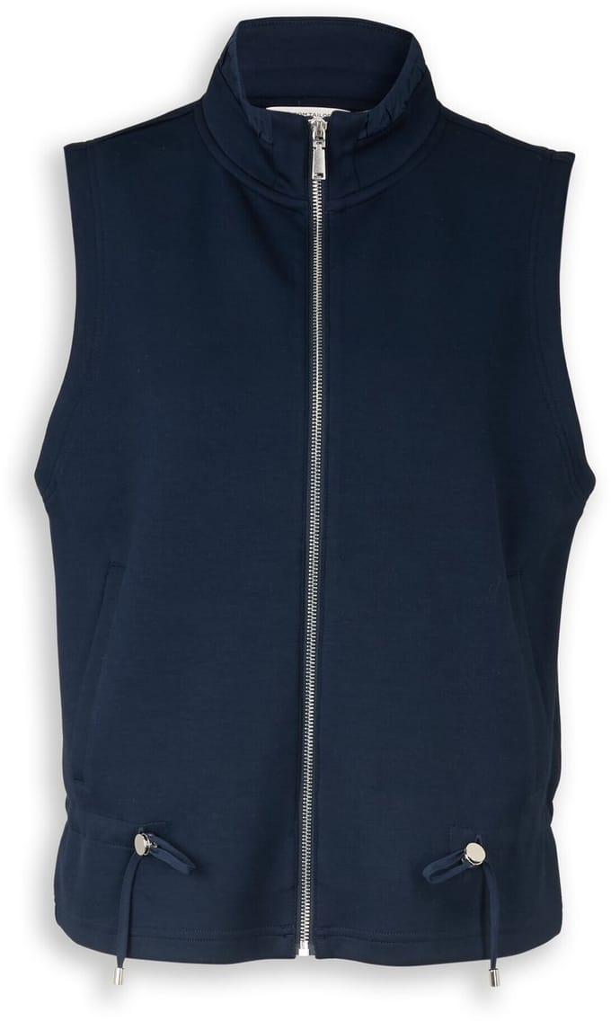 Tom Tailor - Scuba sweatvest met opstaande kraag - Maat M - sky captain blue