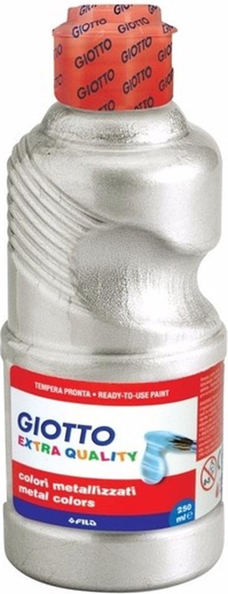 Giotto Hobby verf - zilver metallic - 250 ml - plakkaatverf - knutselen