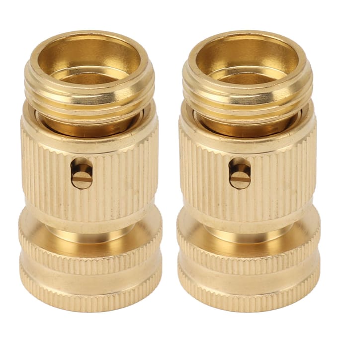 2 STUKS Waterslang Snelkoppeling Messing 3/4 Inch Mannelijk en Vrouwelijk Tuinslang Fitting Adapter voor beige