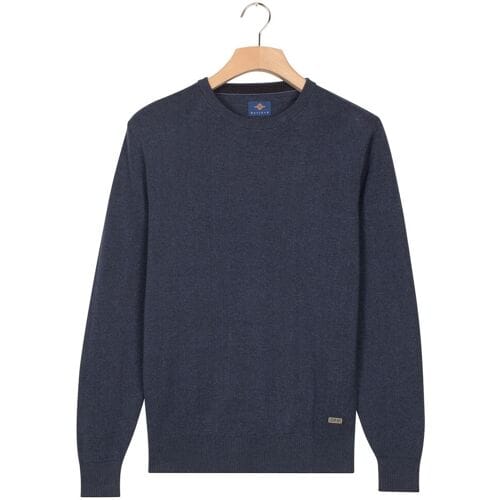 Baileys Trui Crew Neck Allover Fine Two-Tone Texture Dark Denim Blue / male