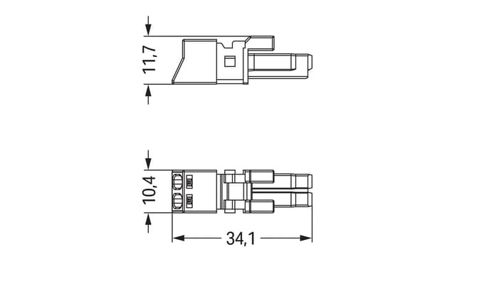 Wago Winsta Mini 2-Pool Vrouwelijke Socket Grijs Gecodeerd B - 890-242 [2 Stuks]