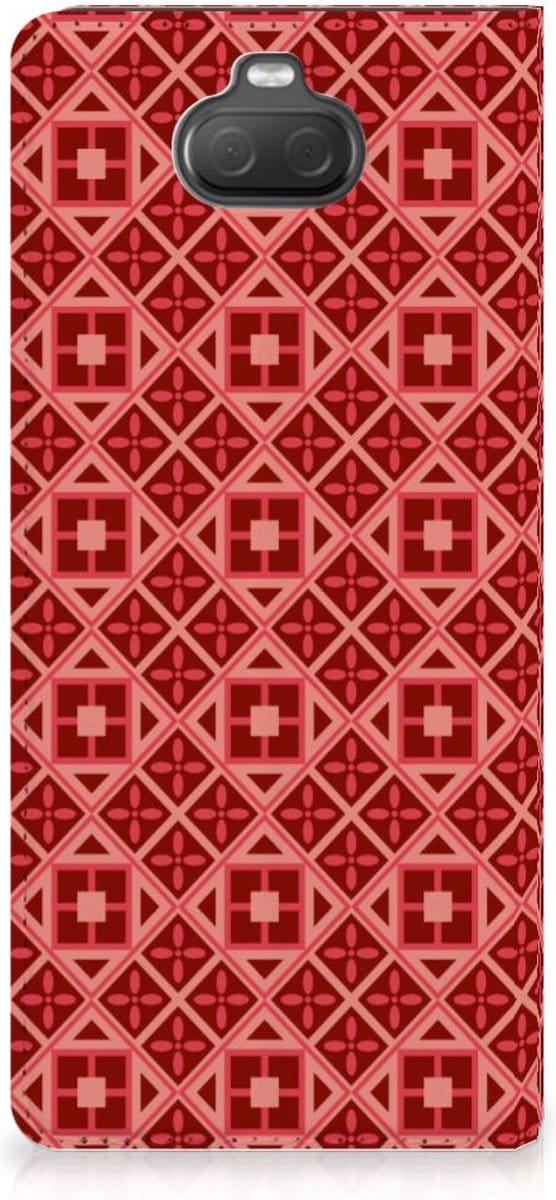 Sony Xperia 10 Hoesje met Magneet Batik Rood