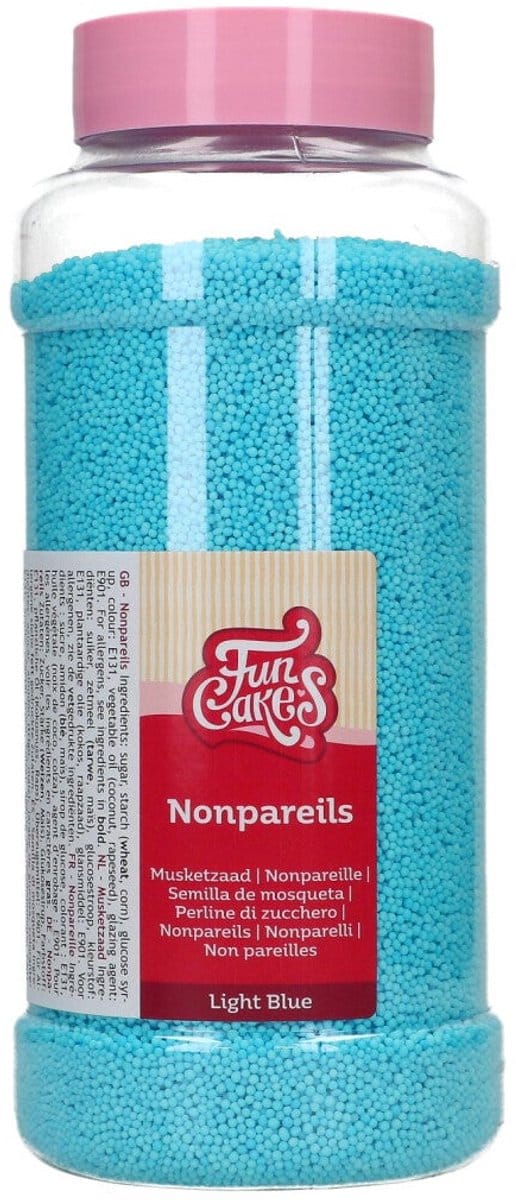 FunCakes NonPareils - Lichtblauw - 800g - Eetbare Decoraties voor Taarten en Cupcakes