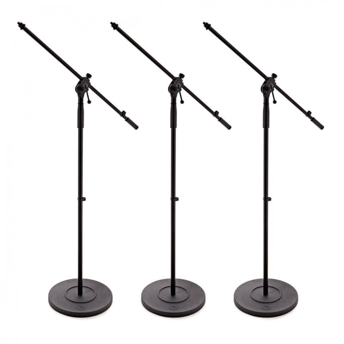 G4M Boommicrofoonstatief met Gegoten Voet, 3 Stuks