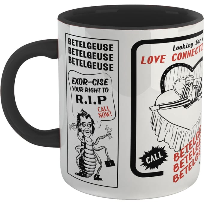 Beetlejuice Call Now Mug - Black