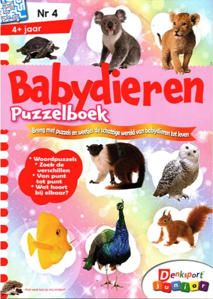 Denksport Babydieren Puzzelboek - 04 2025