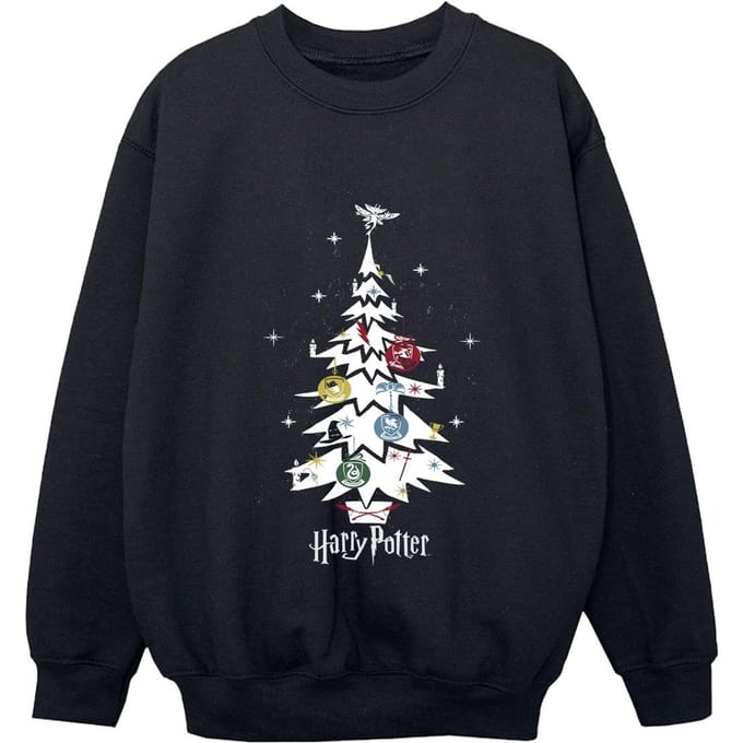 Harry Potter Sweatshirt met kerstboom voor jongens (Zwart)