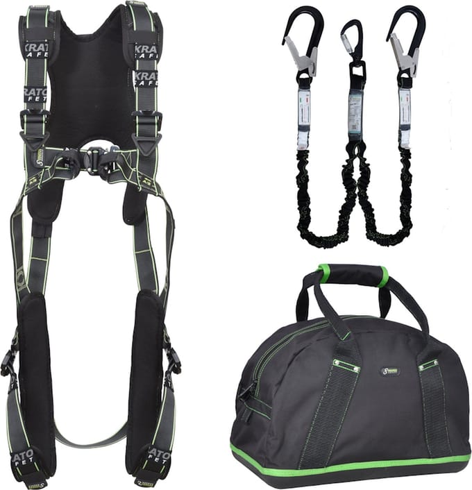 Kratos Complete set valbeveiliging Comfort - Dubbele leeflijn 2m - Maat L-XXL