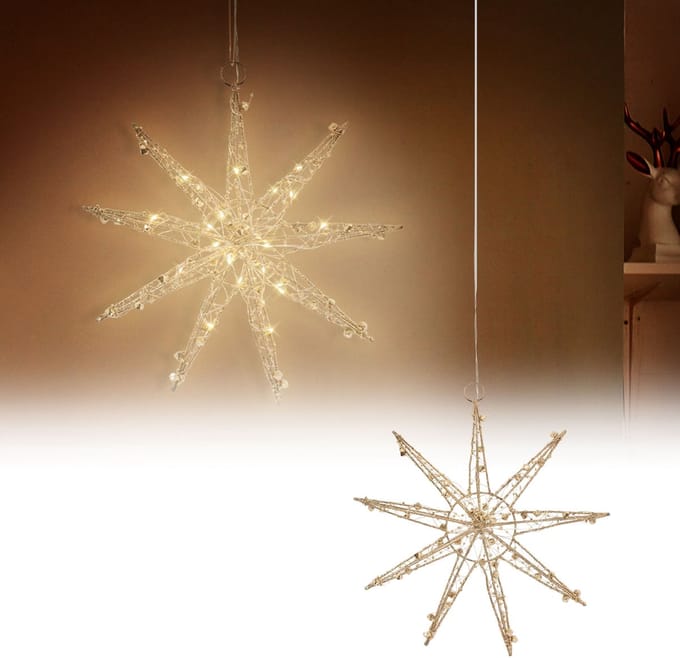 LED Kerstster 30 cm Goud van Metaal met Warm Witte LED's