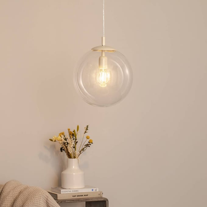 ALDEX Hanglamp Dione, 1-lamp, helder/crème