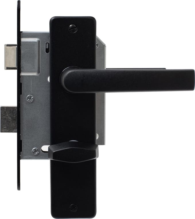 Wovar Zwarte Deurklink met Slot WC slot Compleet | Per Set | Insteekslot | Deurkruk