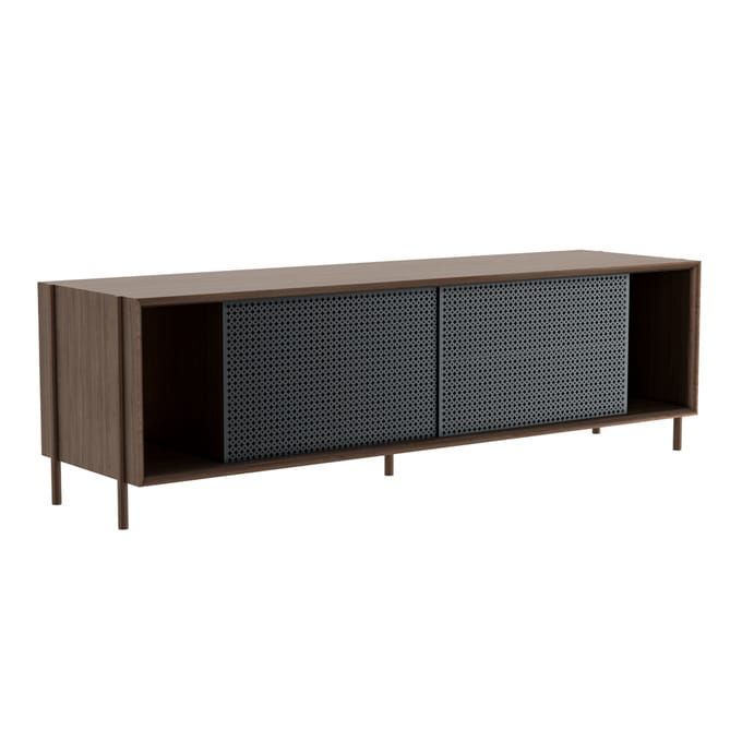 Harto Gabin sideboard zonder schuiflade - Walnoot/leigrijs - 162 cm
