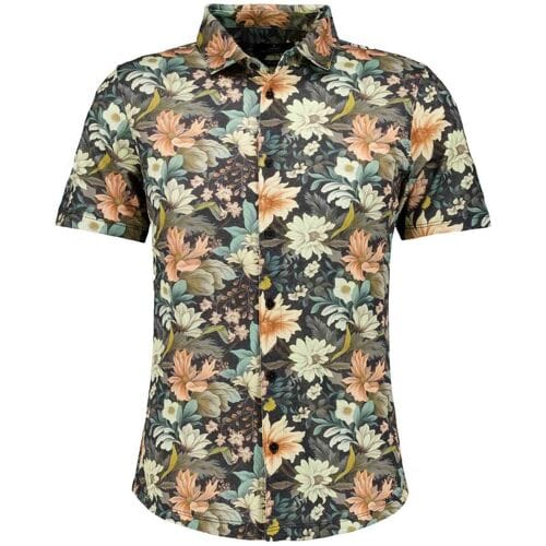 Ragman Overhemd Soft Knit Large Floral Pattern Blauw-Multi / male