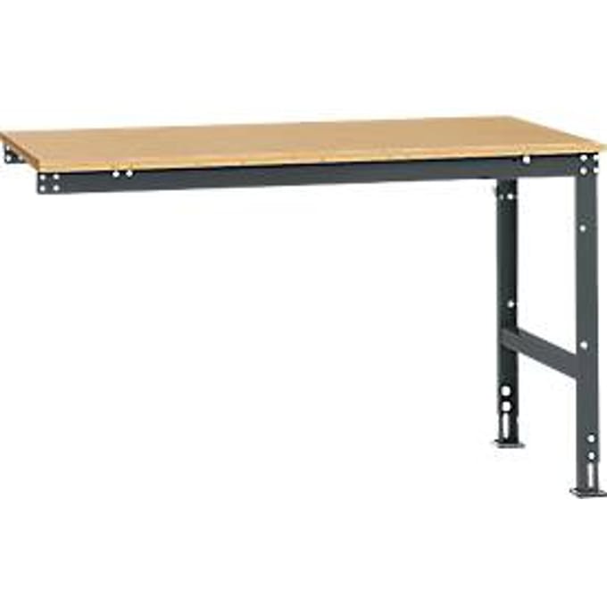 Manuflex aanbouwtafel UNIVERSAL Standaard, tafelblad multiplex, 1500 x 1000, antraciet
