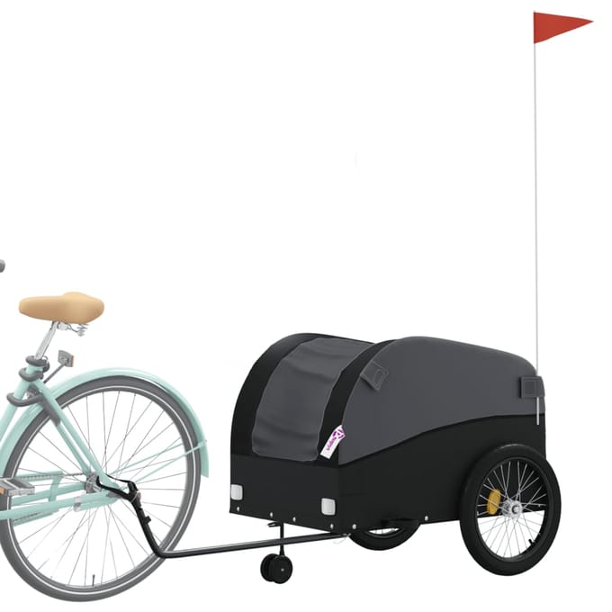 vidaXL - Fietstrailer - 45 - kg - ijzer - zwart