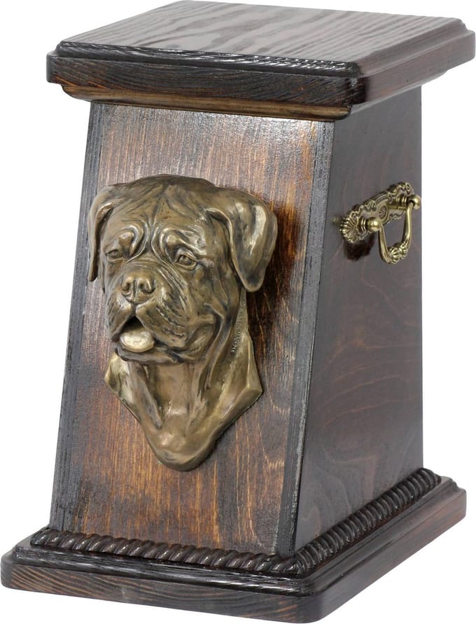 Elegante urn voor hondenas met beeld van Dogue de Bordeaux