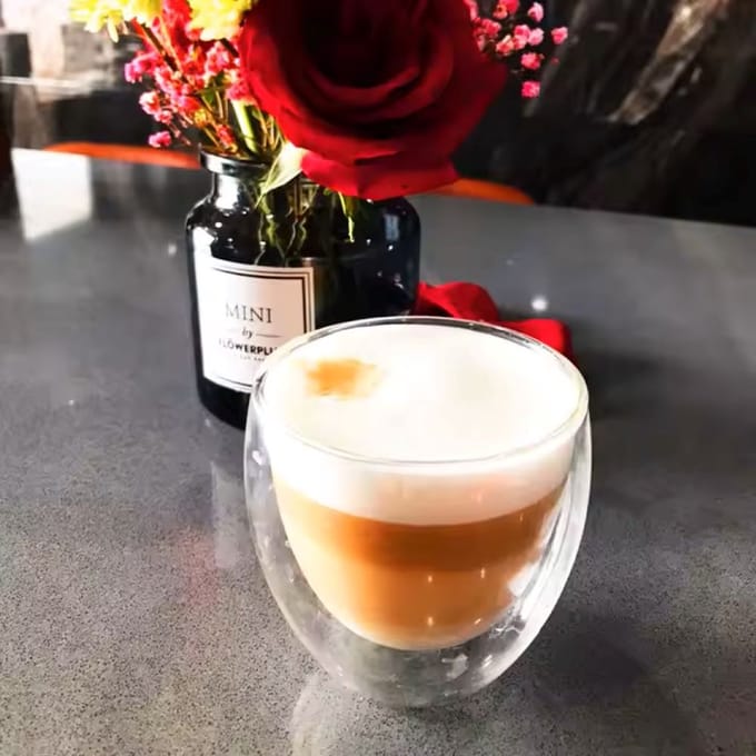 Glozini Dubbelwandig Koffieglas - 250ml - Set van 6 - Dubbelwandig Glas