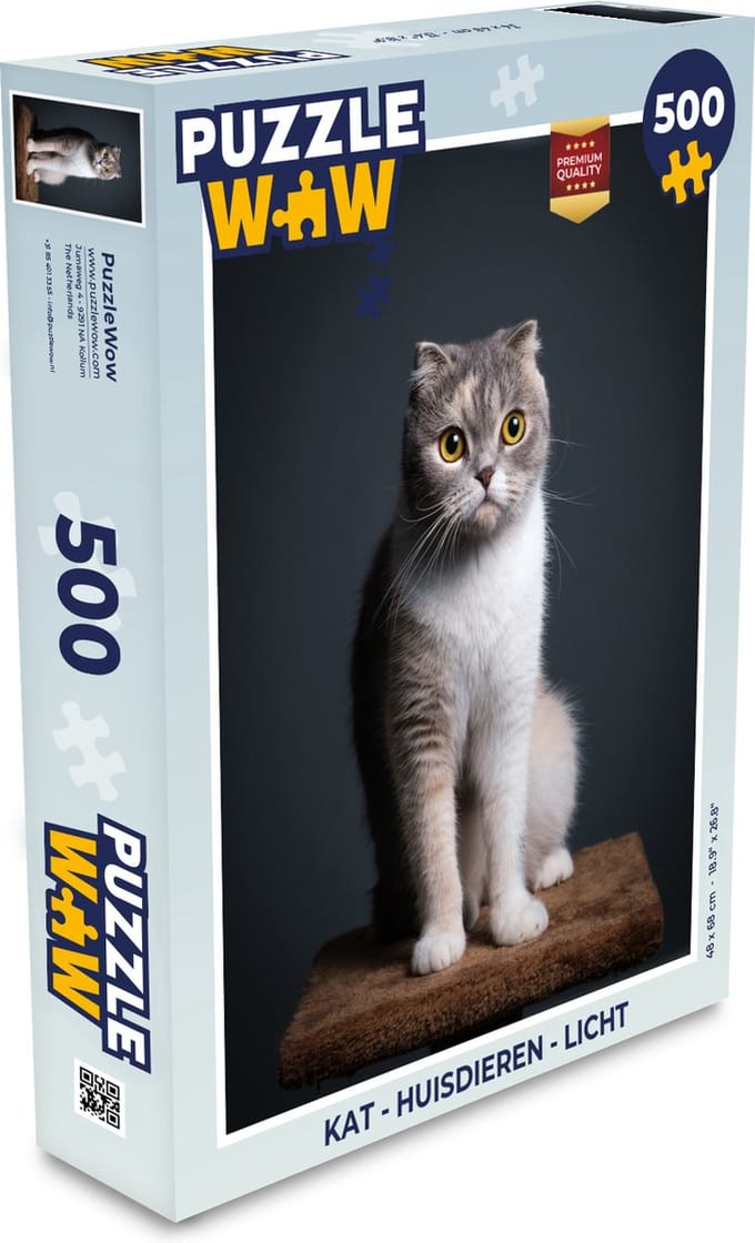 Puzzel Kat - Huisdieren - Licht - Legpuzzel - Puzzel 500 stukjes