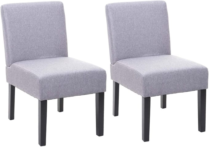 Set van 2 eetkamerstoelen MCW-F61, loungestoel, stof/textiel ~ grijs