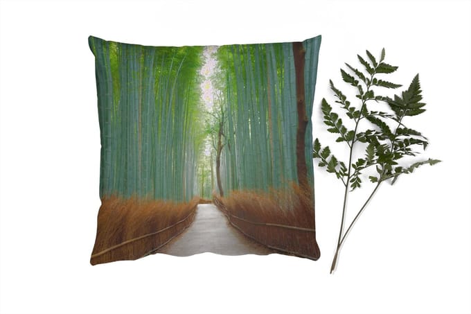 Sierkussens - Kussentjes Woonkamer - 45x45 cm - Bamboe - Pad - Bos