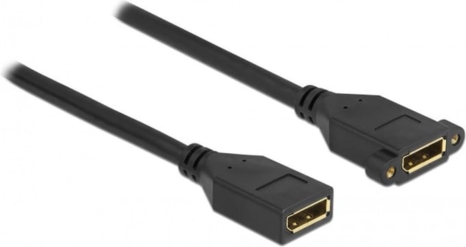 DisplayPort inbouwadapter (v-v) - versie 1.2 (4K 60Hz) / zwart - 2 meter