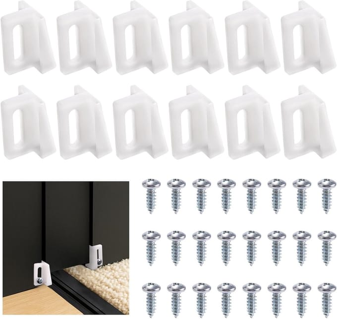12 Stuks 2.8 cm Plastic Gids voor Schuifdeuren met Schroeven - Deur Hardware en Montageaccessoires