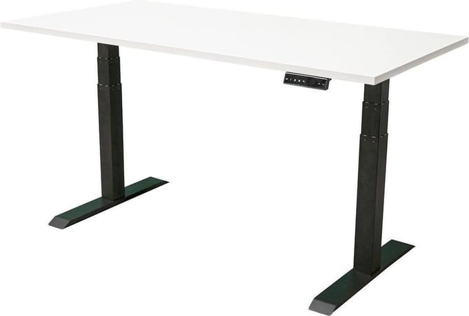 IVOL Elektrisch verstelbaar bureau 180x80 cm Dual motor - Zwart met Wit