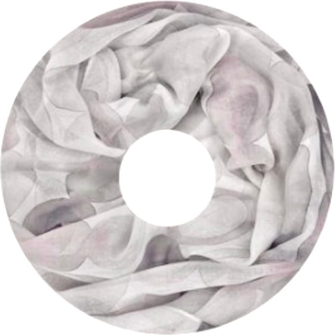 Dunne Colsjaal - Print - Grijs/Ecru - 80 x 50 cm (20303#)