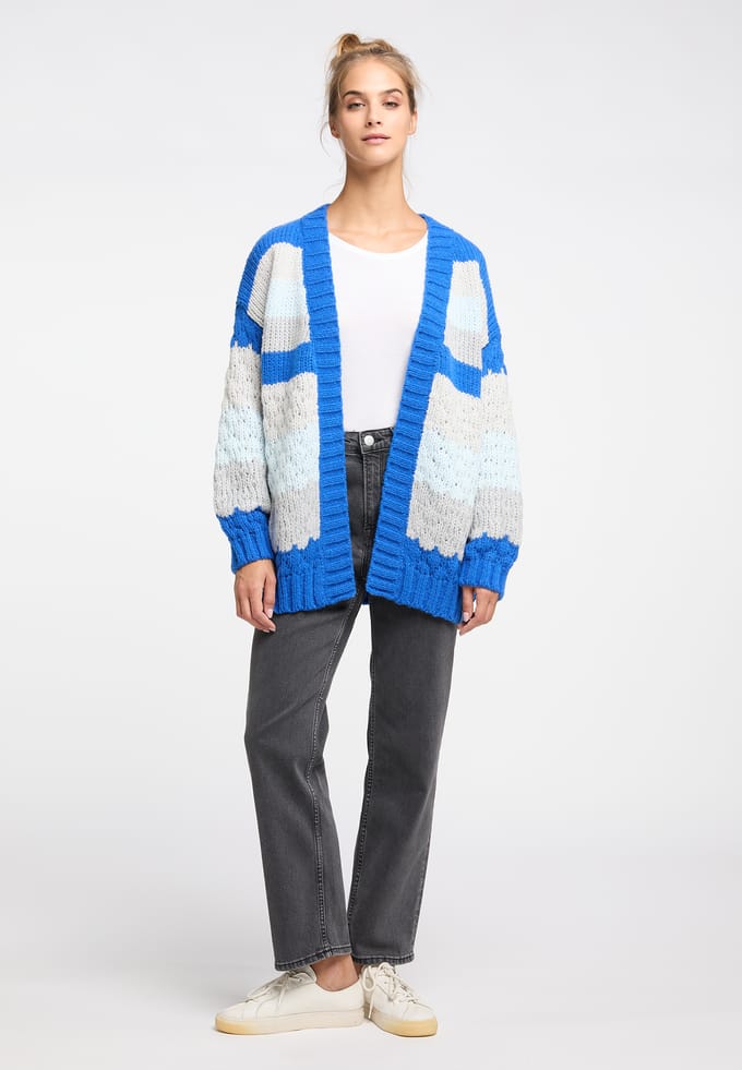 IZIA open vest Dames blauw