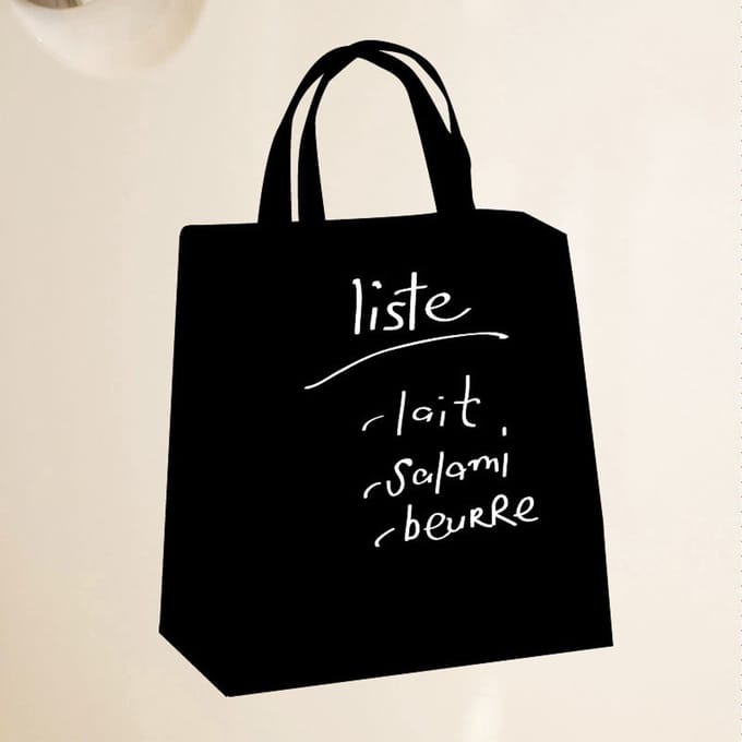 Schoolbordsticker - uitwisbare zelfklevende muurstickers - lunchtas - 40x30cm