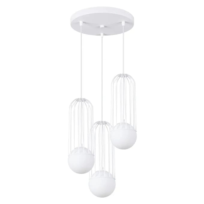 Sollux Lighting Hanglamp Brina - G9 - wit - staal - 115x34x34cm