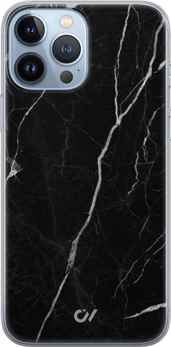 Hoesje geschikt voor Apple iPhone 13 Pro Max - Marble Noir - - Zwart - Apple - Casevibes