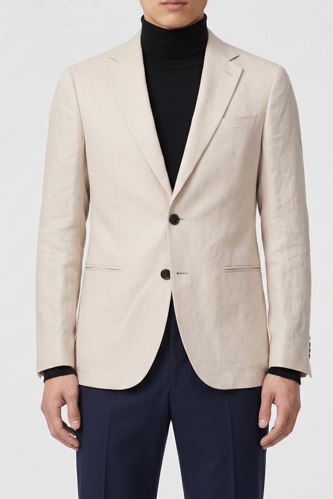 Reiss Formal Linen Jacket Stone Taglia: 38 | Giacche leggere Outlet | Uomo | Bianco