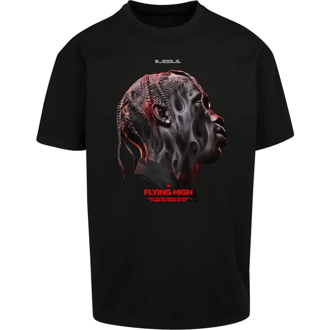 Mister Tee - Flying High Oversize Heren T-shirt - S - Zwart