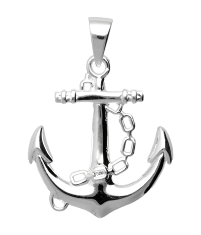 Zilveren Anker met ketting groot kettinghanger