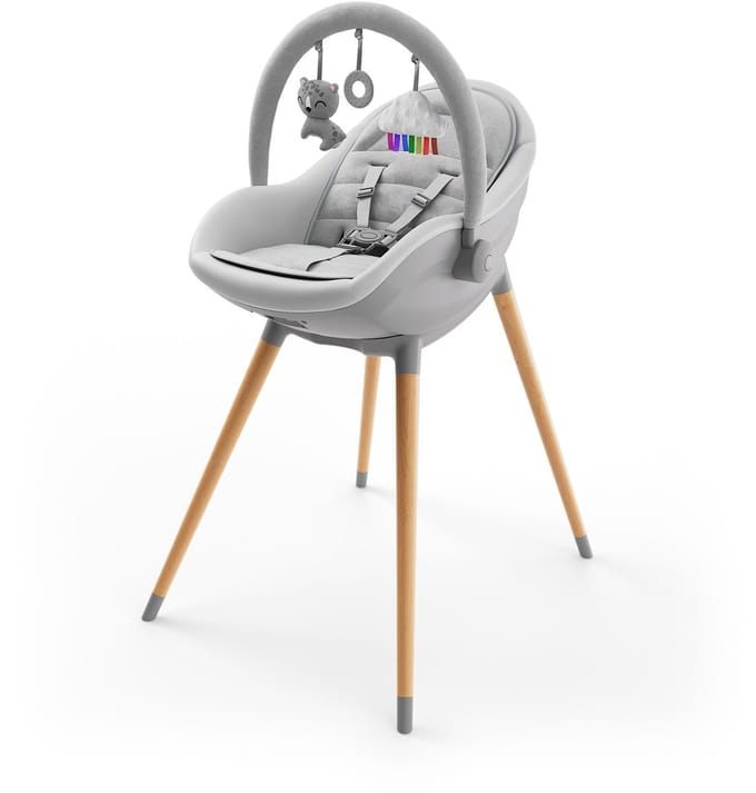 Kinderkraft FINI UP - Kinderstoel - 3-in-1 - Meegroeiend - Met Dubbele Tray - Grijs