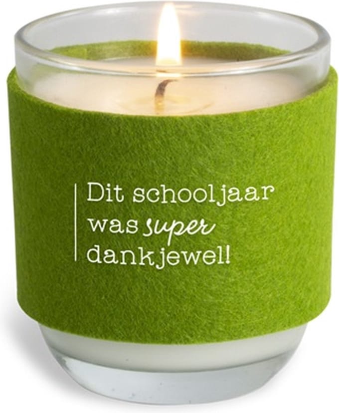 Bedankt-schooljaar-juf-meester-einde schooljaar-kaars-cosy candle