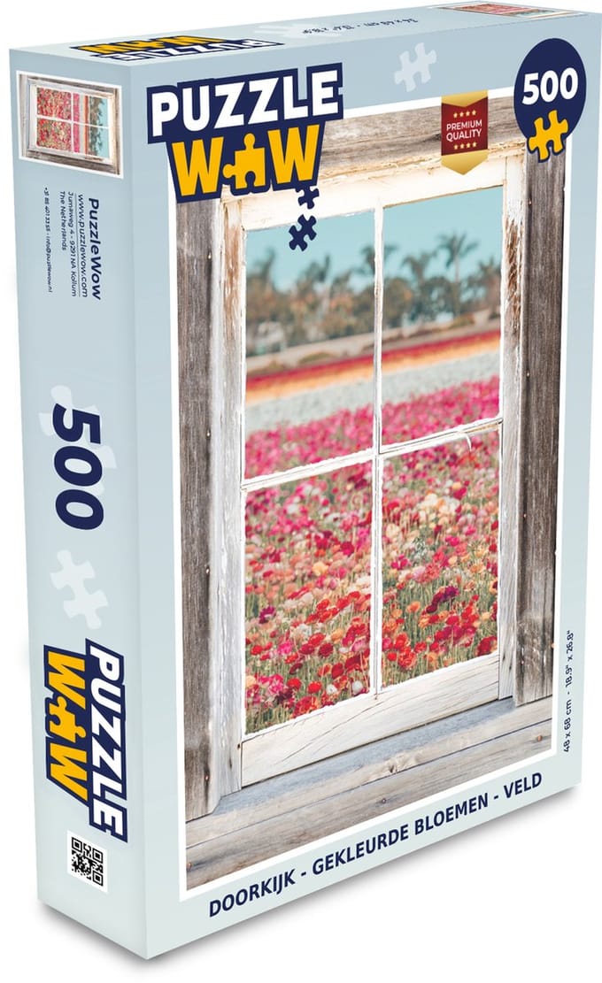 Puzzel Doorkijk - Bloemen - Kleuren - Legpuzzel - Puzzel 500 stukjes