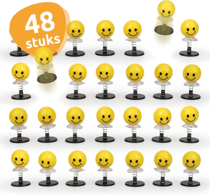 Isa's Friends® - Uitdeelcadeautjes Bouncing Smileys - 48 stuks - Traktatie