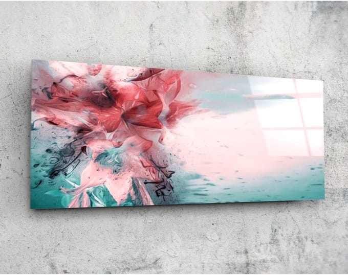 Panorama Glasschilderij -Abstracte Wall Art - 92 x 36 cm