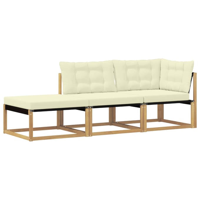 vidaXL - Buiten - bank - set - Massief - Acacia - Hout - Wit