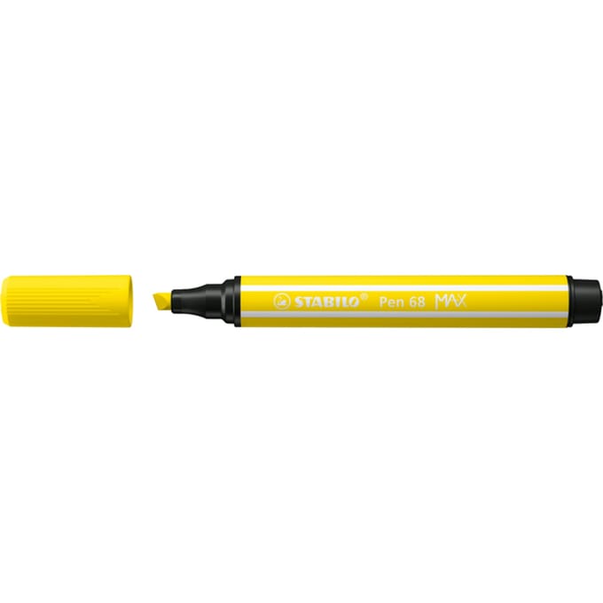 STABILO Pen 68 MAX - Felt-tip pen with thick chisel tip - lemon yellow