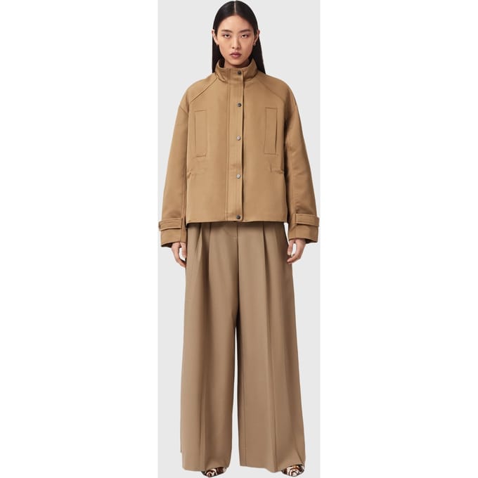 AllSaints Luellah Jacket Greige Brown Taglia: M | Bomber Outlet | Donna | Marrone