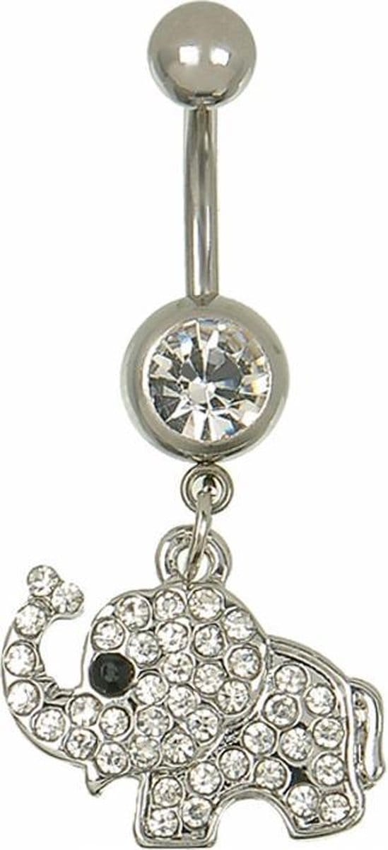 Fako Bijoux® - Navelpiercing - Olifantje - Kristal