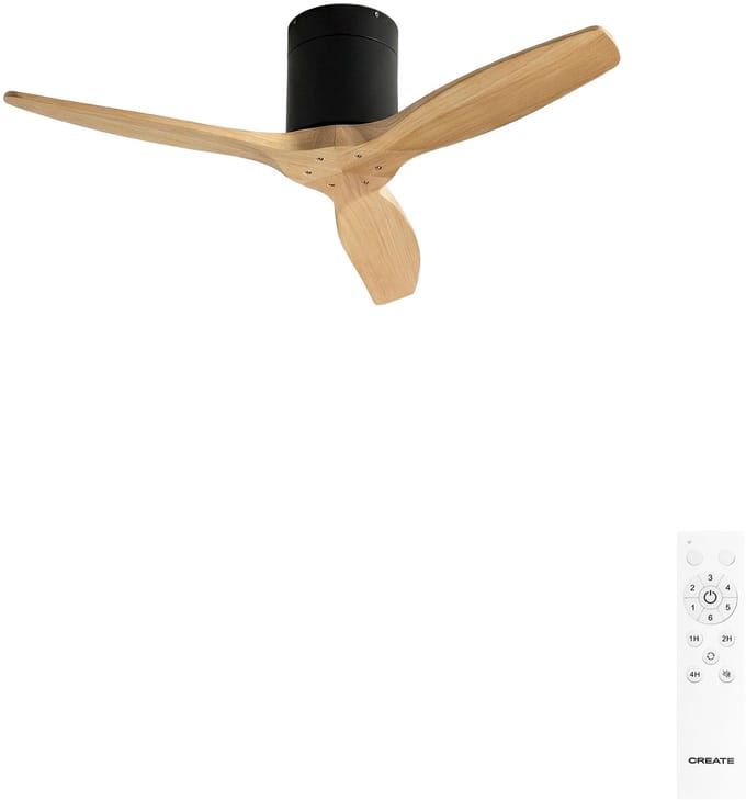CREATE - Stille 40W plafondventilator met technische ABS bladen in verschillende maten - S - Geen licht - Afstandsbediening - WIND CALM