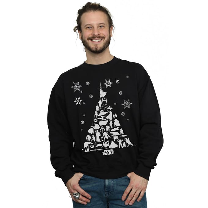 Star Wars Heren Kerstboom Sweatshirt (Zwart)