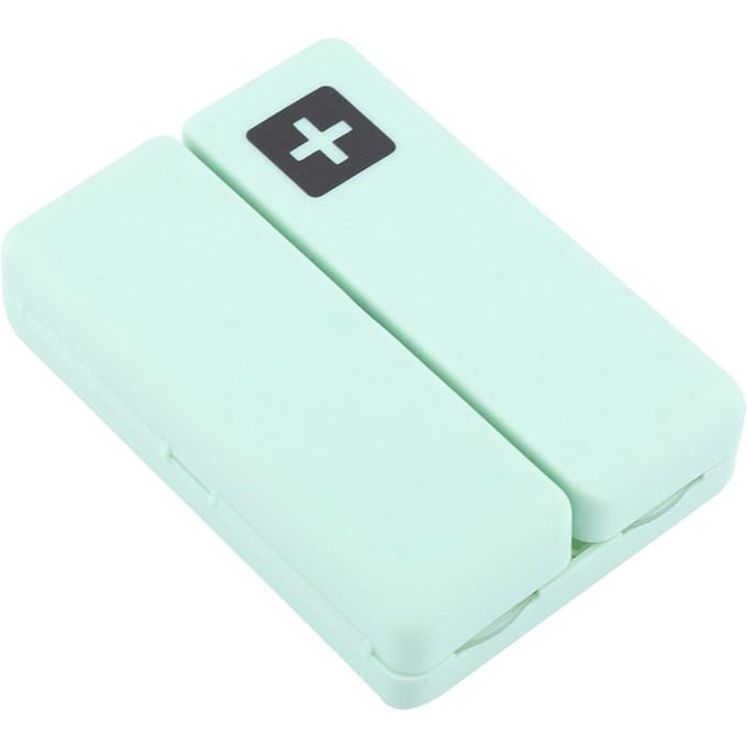 Draagbare Medicijnkoffer Opvouwbare Magnetische Pillendoos Organizer met 7 Vakken(Groen) groen